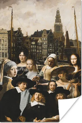 Produktbild von MuchoWow® Poster Malerei - Alte Meister - Collage 80x120 cm - Papierdruck