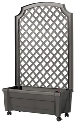 Produktbild von Pflanzkasten NYVIGreen 79x35x134 cm 42 Liter mit Bewässerungssystem & Spalier - Pflanzkübel aus wetterfestem & recyceltem Kunststoff, Farbe:Anthrazit