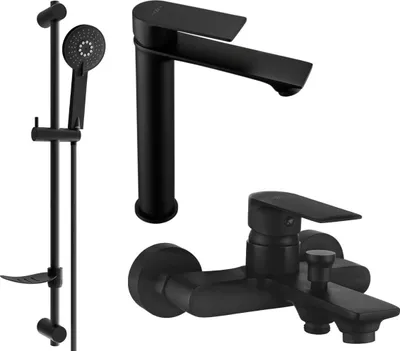 Produktbild von Mexen Royo DF40 Badewannenset, Schwarz - 72213DF40-70