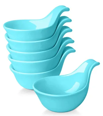 Keramische Dip-Schalen mit Henkel, 6er Set, 85 ml, Blau
