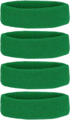 Produktbild von Sport-Headbands - 4 Stück - Sportartikel für Männer und Frauen - Basketball, Tennis, Fitness - Grün