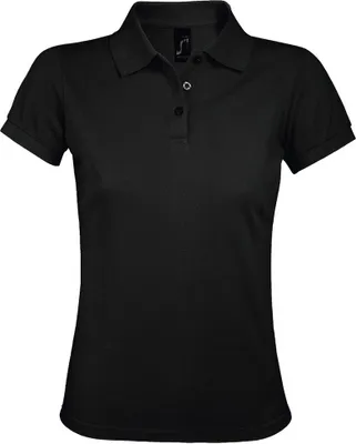 Produktbild von SOLS Prime Damen Pique Polo-Shirt, Kurzarm PC494 (L) (Schwarz)