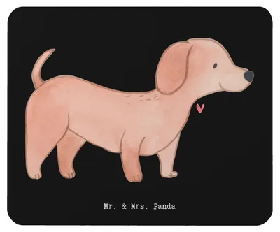 Produktbild von Mr. & Mrs. Panda Mauspad Dackel Kurzhaardackel Lebensretter - Schwarz - Geschenk, Mouse Pad, pc, mousematte, Teckel, mausteppich, Mousepad, Dachshund