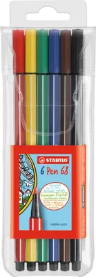 Produktbild von Premium-Filzstift - STABILO Pen 68 - 6er Pack - mit 6 verschiedenen Farben