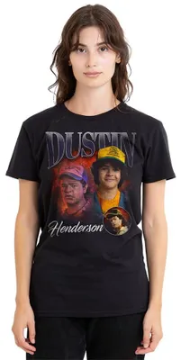 Zdjęcie produktu dla Koszulka damska "Stranger Things", model "Dustin", kolor: czarny, rozmiar: L