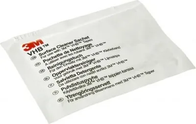 Obrázok produktu pre 3M VHB čistiace obrúsky na povrchy, 25 ml čistí a odmasťuje, rýchlo sa odparuje a nezanecháva zvyšky - 100 kusov (880347)