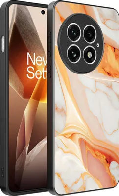Produktbild von Smartphonica Telefon Fall geeignet für OnePlus 13 mit Marmor-Druck - TPU zurück Abdeckung Fall Marmor-Design - Orange