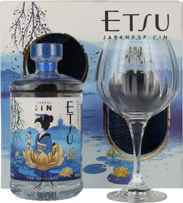Produktbild von Etsu Japanese Handcrafted Gin The Original 43% Vol. 0,7l in Geschenkbox mit Glas