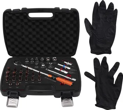 Obrázek produktu pro 28dílná sada momentových klíčů 3/8" 5-60 Nm pro vozidla a motocykly, adaptér