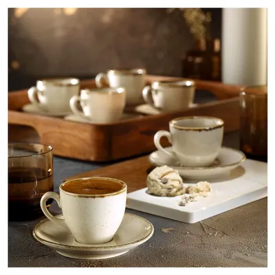 Produktbild von Kütahya Porzellan Lima Kaffeetassen Set für 6 Personen, 12-teilig
