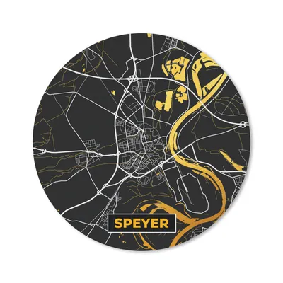 Produktbild von MuchoWow® Mauspad Mousepad Schwarz und Gold - Stadtplan - Speyer - Deutschland - Karte 40x40 cm - Mousepads - Maus Mat - Pad - Mausunterlage - Schreibtisch Accessoires