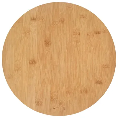 Image de Kinghoff plateau a pizza en bambou 35cm rotatif KH1566