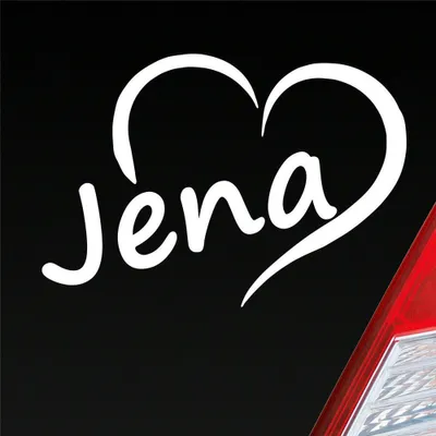 Produktbild von Auto Aufkleber Jena Herz Stadt City Liebe Love Heimat 12x8 cm Weiss Matt Sticker Heckscheibenaufkleber