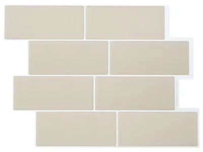 Image de vidaXL : Carrelage pour métro, 10 pièces, beige, 29 x 21 cm, en polyuréthane et PET