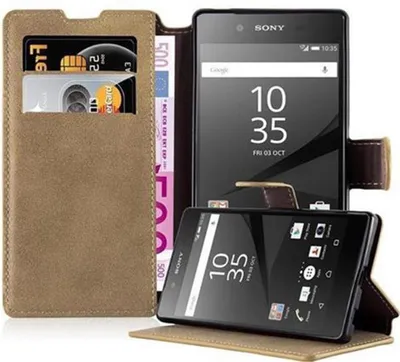 Immagine prodotto di Cadorabo Custodia per Sony Xperia Z5 in Marrone Custodia protettiva Custodia per telefono cellulare Custodia Cover