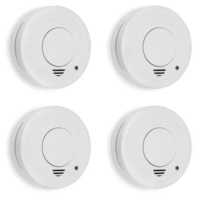 Image de Lot de 4 détecteurs de fumée Smartwares RM250/4 - Batterie incluse - Bouton de test - 85 dB