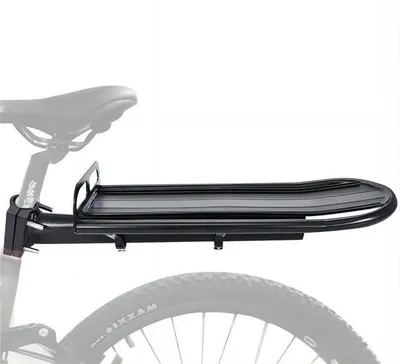 Imagen del producto de Portabultos para bicicleta Ibenzoa®, fabricado en aleación de aluminio, color , capacidad de hasta 10 kg, ajustable, con sistema de sujeción rápida para tubos de sillín de menos de 32 mm, y fijación en acero inoxidable
