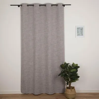Produktbild von Verdunkelungsvorhang Ösen Blackout Thermo Akustik grau 140x245cm