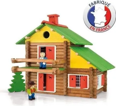 Immagine prodotto di Blocchi di legno Chalet, Jeujura, 175 pezzi, costruzione in legno