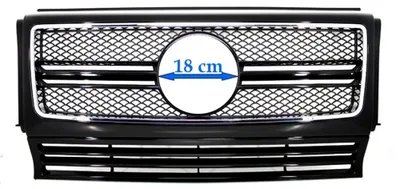 Produktbild von Frontgitter für Mercedes G W463 1990-2012 G65 Aussehen Glänzend schwarz Chrom Rahmen.