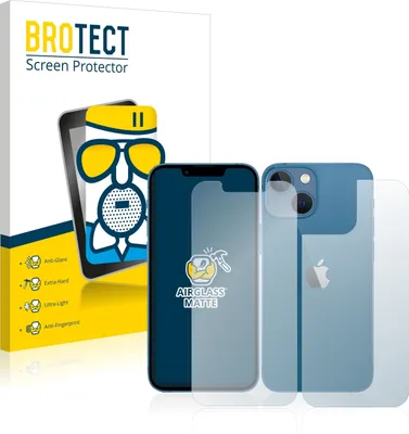 Produktbild von BROTECT Entspiegelungs Schutzglas für Apple iPhone 13 mini (Display+Rückseite) Schutzfolie Panzer Folie Glas Display Schutz matt