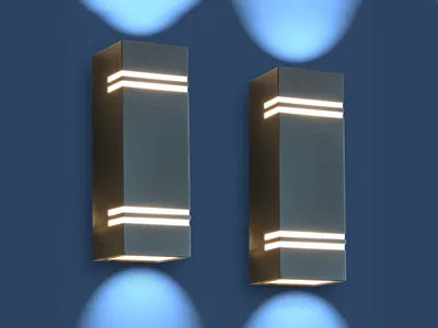 Produktbild von 2 Edelstahl LED Außenwandleuchten H.25cm IP44 Up& Downlight Fassadenbeleuchtung