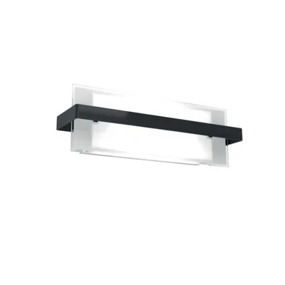 Image de Applique Toplight Cross 2 lumières avec douille E27, structure noire et blanche, design moderne 44x12x15cm