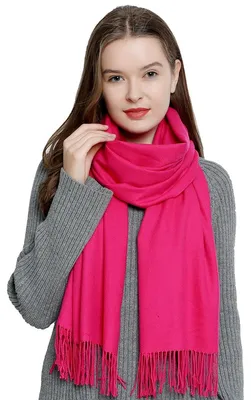 Produktbild von Damen Schal einfarbig weich 185 x 65 cm pink