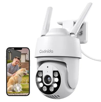 Productafbeelding van 2K Bewakingscamera voor Buiten, Wifi-camera met 360° Zicht en Automatische Tracking