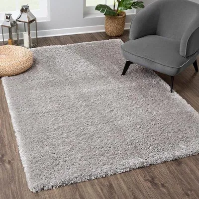 Productafbeelding van Famanu Shaggy tapijt, modern, grijs - 80 x 150 cm