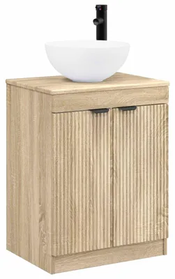 Imagen del producto de vidaXL Juego de muebles de baño en estilo Sonoma, fabricado con material de madera