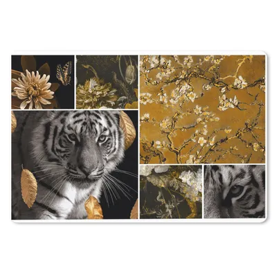 Produktbild von MuchoWow® Schreibtischunterlage Gold - Schwarz - Kunst - Glitter 60x40 cm - XXL Mauspad - Großes Mauspad