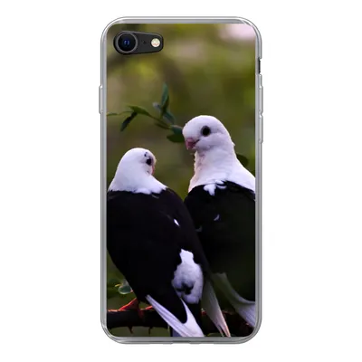 Produktbild von MuchoWow® Handyhülle Schutzhülle Hülle für iPhone 7 Vögel - Zweig - Blätter Silikon Softcase Handy Hülle - Kartenhalter
