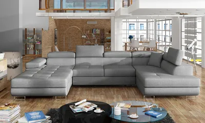 Produktbild von NABBI Ecksofa U mit Zerlegung Rossano U P - grau