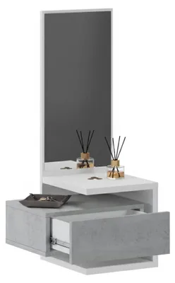 Produktbild von Tesero - Flurschrank, 43x32x90h cm Weiß, Spiegel inklusive