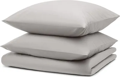 Produktbild von Blumtal Bettwäsche 155x220cm + 2x Kissenbezug 80x80cm - Mikrofaser Bed Sheets 155x220cm - 3-er Set Bettwäsche Hellgrau
