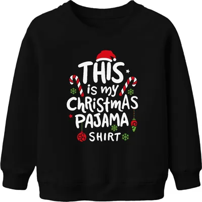 Obrázek produktu pro Tohle je moje vánoční pyžamová košile - Vánoce Xmas Christmas Uni dětský svetr, černá, 104 ks