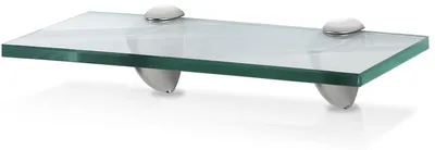Produktbild von Ikodm Glasregal Wandregal 30 x 10 x 0,8 cm, Klarglas Glasboden mit Halterungen, Badregal Ablage Hängeregal für Bad, Küche & Wohnzimmer