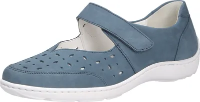 Produktbild von Waldläufer Klett-Ballerina Henni mit ProAktiv-Fußbett 496325-191-263, Nubukleder, Blau-Denim, Weite H 37