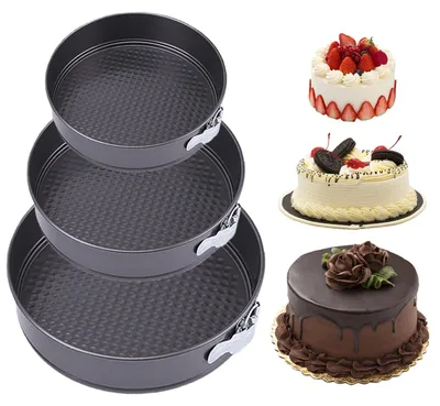 Produktbild von Omgoods – Set mit 3 Springformen für Kuchen – Antihaftbeschichtete Backformen für Torten