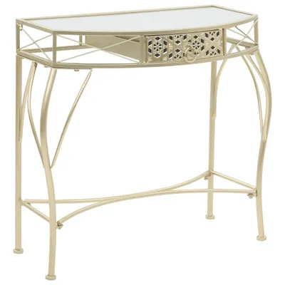 Produktbild von Beistelltisch "Hohenstein" aus Metall, Glas in Gold. Abmessungen (L/B/H) 82x39x76 cm