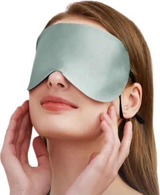Image de INF Masque pour les yeux en soie de mûrier 22 Momme Vert