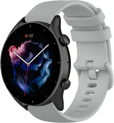 Produktbild von Strap-it Amazfit GTR 3 Luxus-Silikonarmband (Grau)