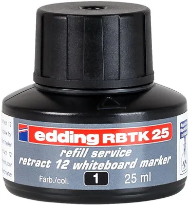 Produktbild von Nachfülltinte edding RBTK 25 für edding Boardmarker retract 12 25ml schwarz Packung mit 10 Stück