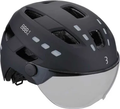 Produktbild von BBB Cycling District LED Helm 54 schwarz - E-Bike-Stadthelm mit Gesichtsschut...