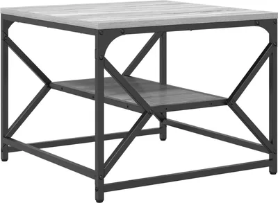 Produktbild von Möbel Couchtisch mit Regal - Grau Sonoma - 51x50x40 cm - Hergestellt aus Holzwerkstoff - Couchtische 868228