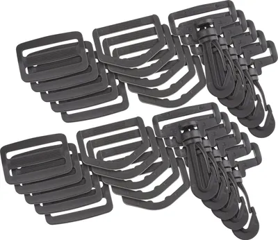 Produktbild von VBS XXL Taschenzubehör-Set "Karabiner, D-Ring und Leiterschnalle", 30-tlg. 38 mm
