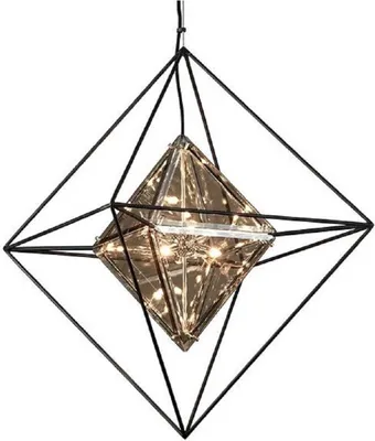 Produktbild von Casa Padrino Luxus LED Hängeleuchte Schwarz 61 x 61 x H. 85,7 cm - Designer Lampe mit handgefertigtem Schmiedeeisen Rahmen