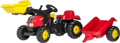 Image de Rolly Toys Trettraktor mit Anhänger + Frontlader Kinderfahrzeug, Tretfahrzeug