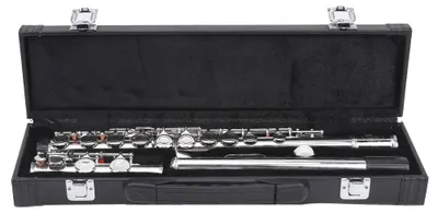 Flöte mit Tragetasche für Anfänger, silber, F
